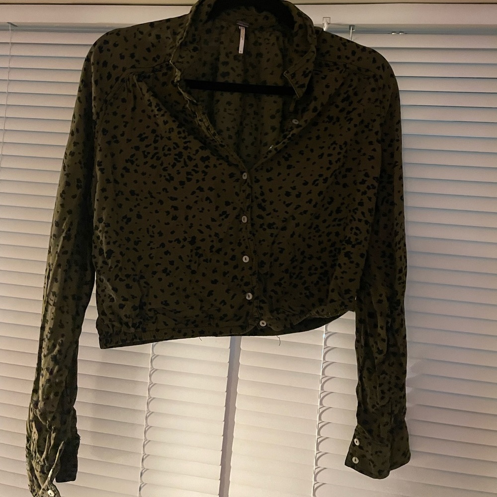 Free People cropped buttondown